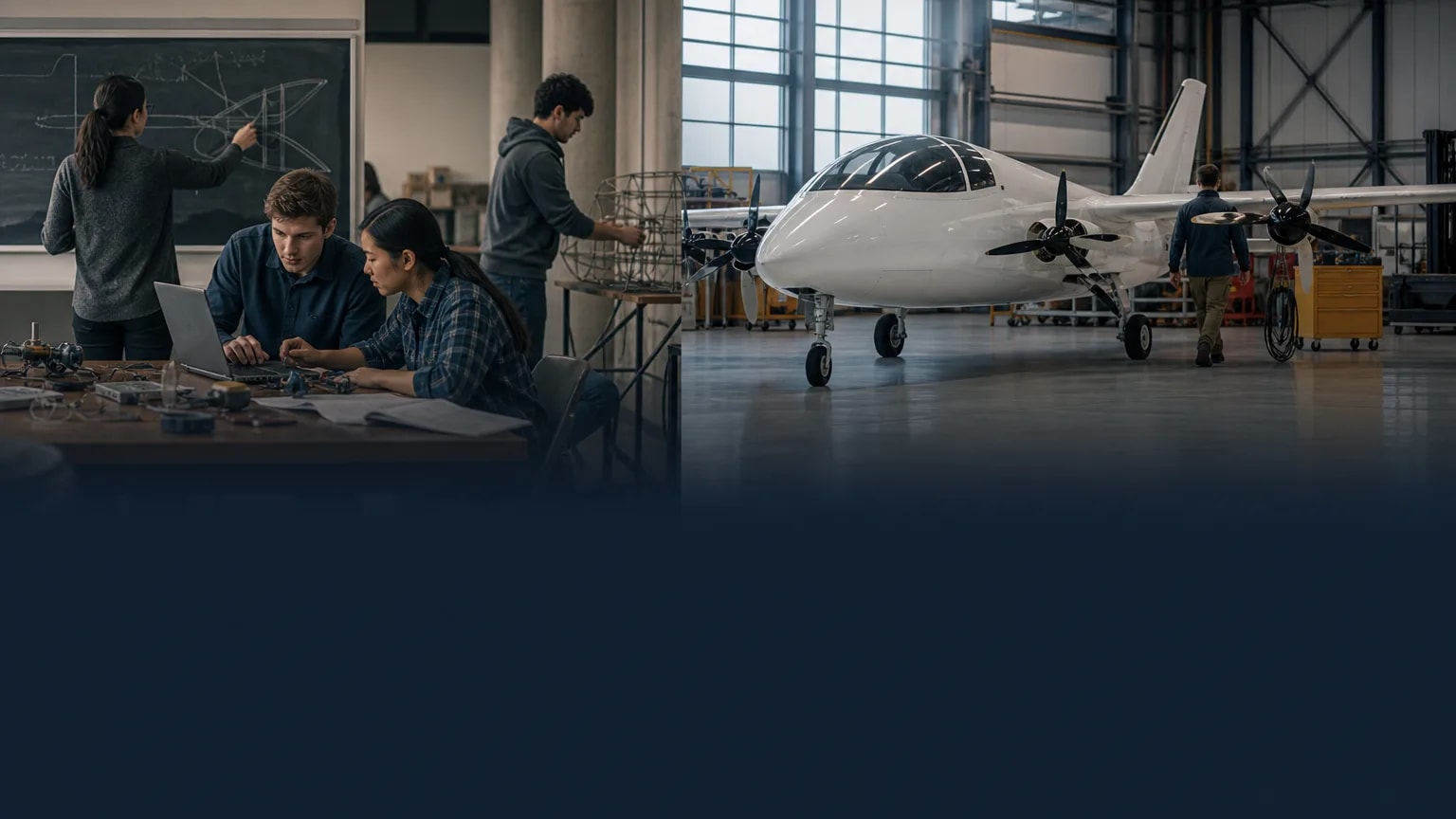 Şu haberi anlatan editoryal görsel: Electra hybrid fixed-wing aircraft, MIT sınıfından Ohio’daki fabrika planlarına uzanıyor