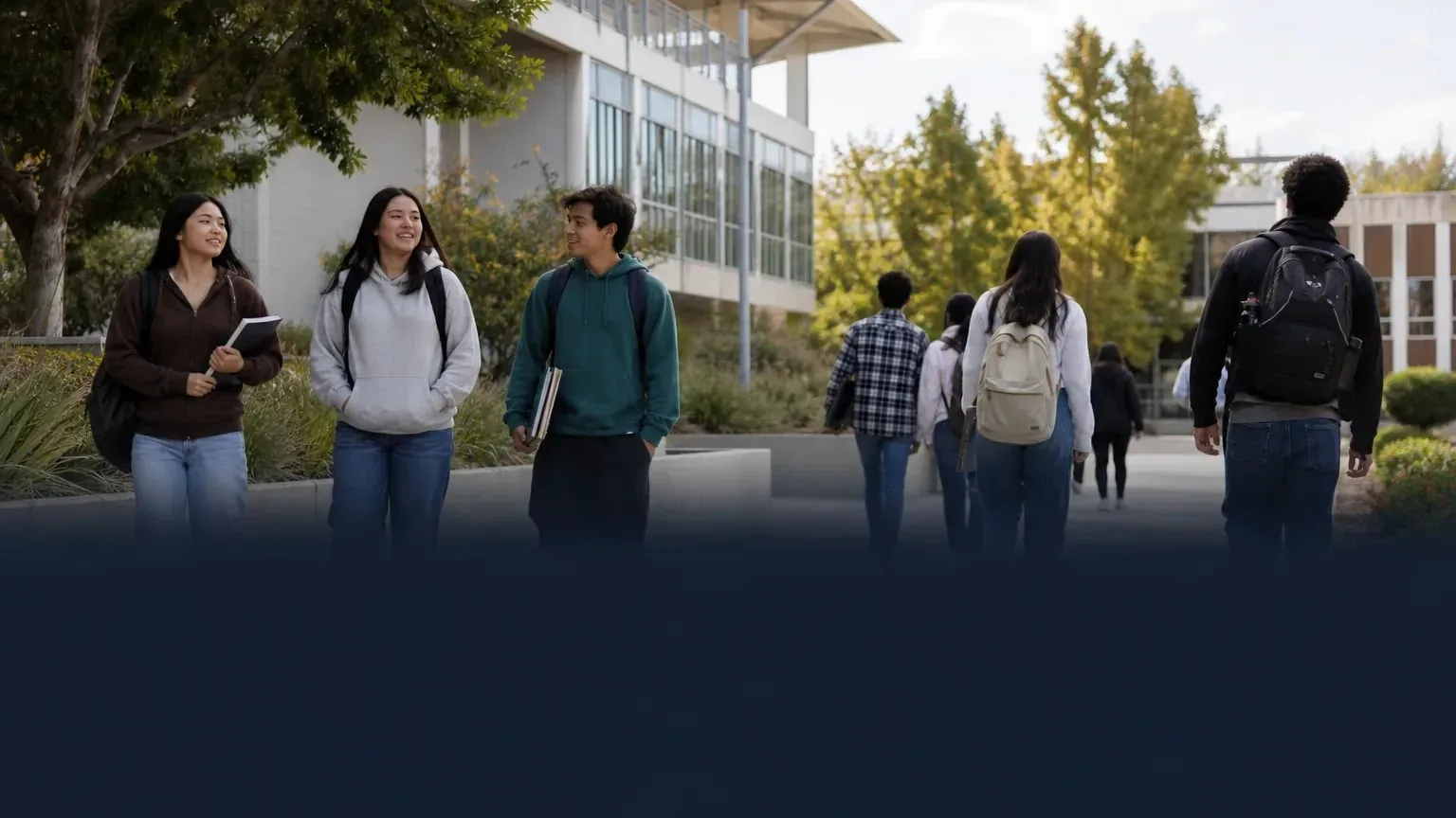 Editorial image illustrating: College access in California: PPIC fact sheet highlights community colleges, UC and CSU pathways