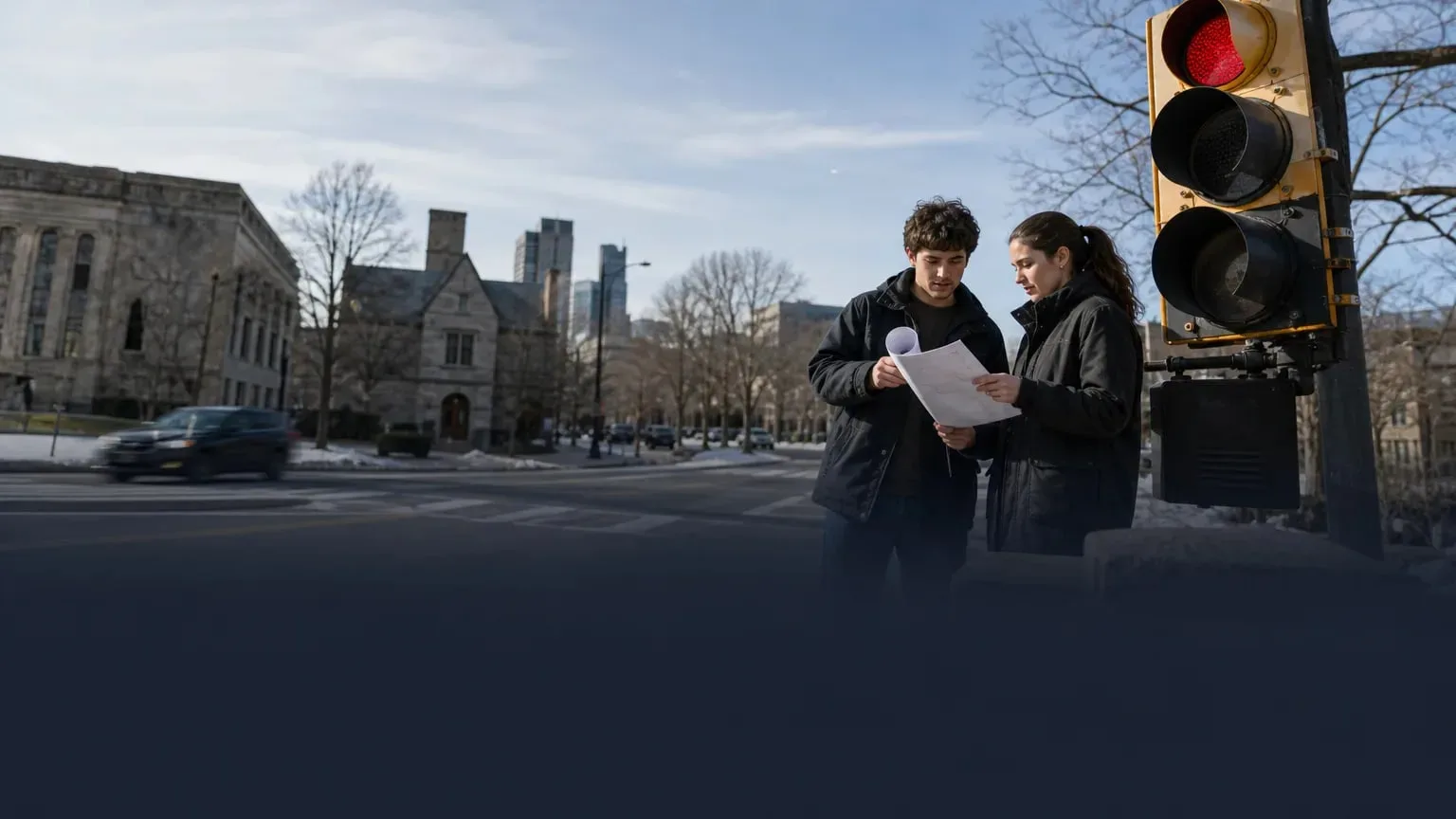 Editorial image illustrating: Research targets troublesome traffic light and other problems vexing Connecticut