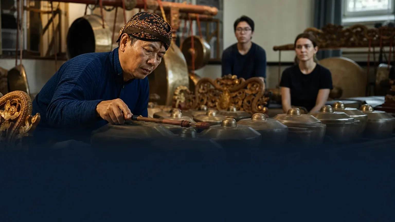 Editorial image illustrating: Master gamelan tuner keeps Yale connected to a centuries-old musical tradition